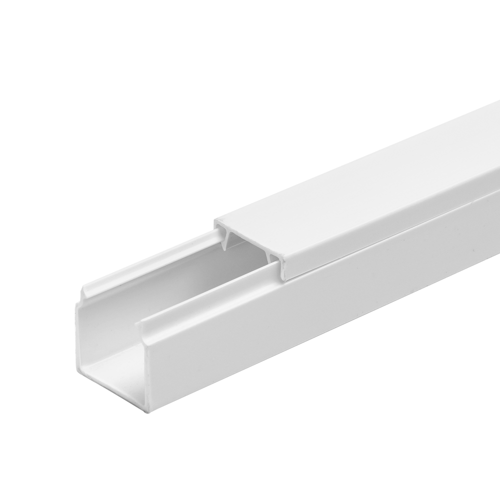 PVC Kabelkanal 16x16mm, 2m med Lim og 3 års producentgaranti - Hvid