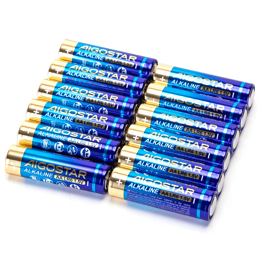 Alkaline Batterier - LR6 1,5V AA-12S, Pakke med 12 stk, 3 års producentgaranti