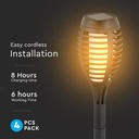 4 stk Solcelle Havelamper - Sorte, med spyd, flammeeffekt, 50cm høj