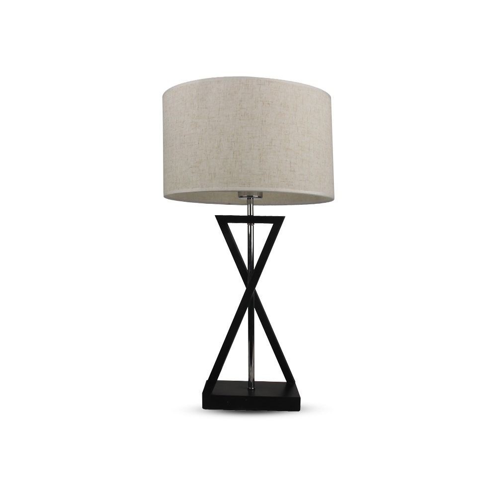 V-Tac Moderne Designer Bordlampe - Hvid/Sort, 1,5m Ledning, E27 Fatning, Uden Lyskilde (Max. 60W)
