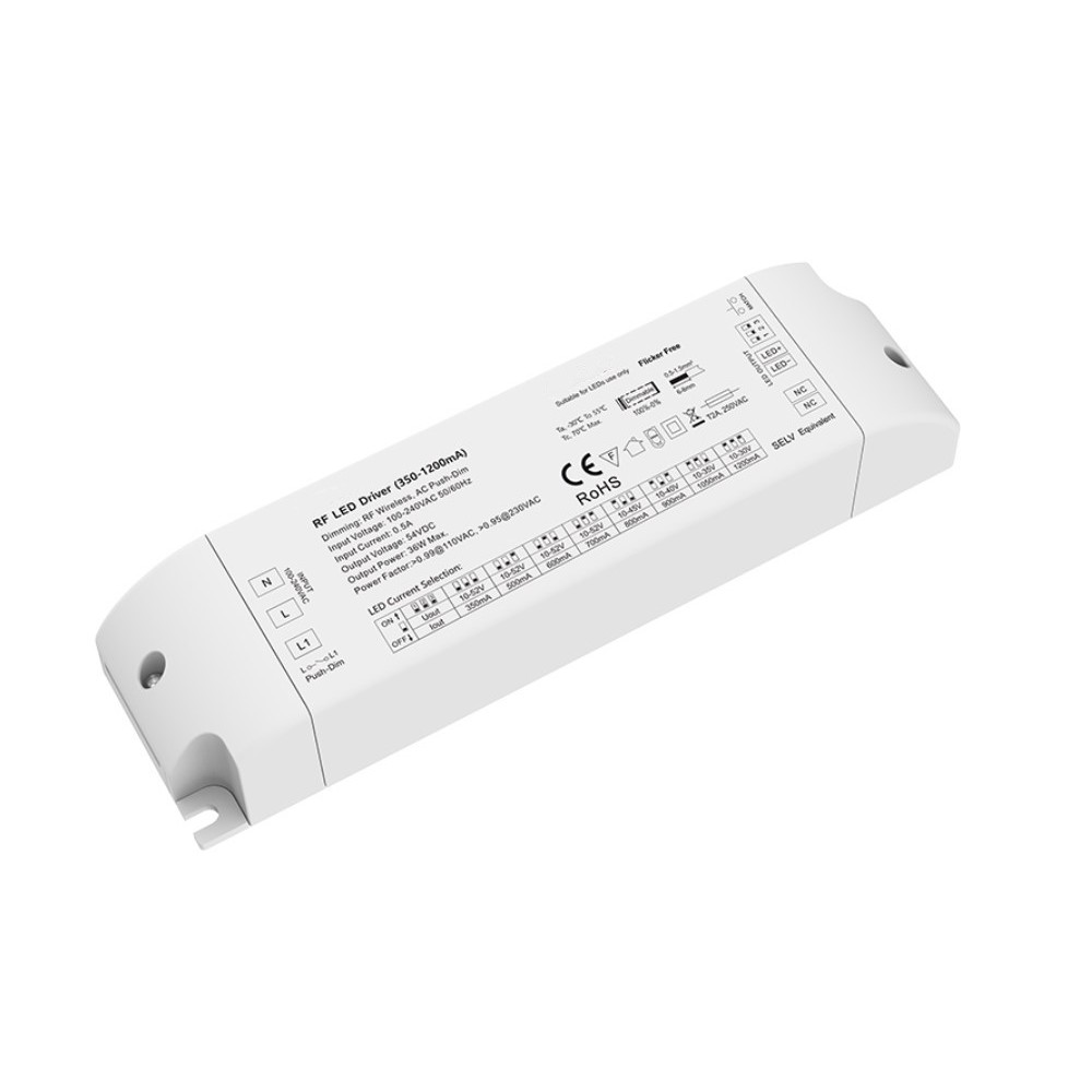 LEDlife rWave 36W Dæmpbar Driver til LED Panel - Trådløs dæmpning, RF, 350mA-1200mA, 10-52V, Flickerfri