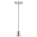 V-Tac Lampefatning - Krom metal, grå ledning, E27 (Max 60W)