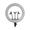 55W LED Ringlys - 18' m. 3 Telefonholdere og Fjernbetjening, 3200K-5800K, 6000lm, RA90