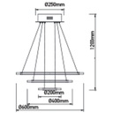70W LED Lampe m/ 3 ringe lys, 3000K, Varm hvid