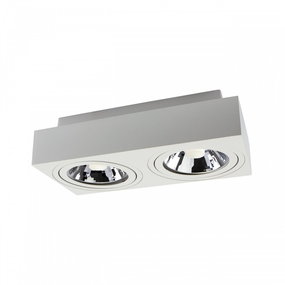 MIRORA 2x AR111 OVERFLADE GU10 250V IP20 HVID rektangel lysarmatur - 230V indgang
