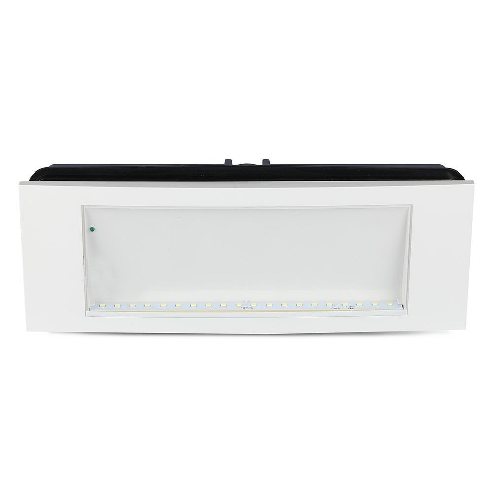 V-Tac 4W LED nødbelysning - Væg/loft/undersænket montering, inkl. batteri og piktogrammer