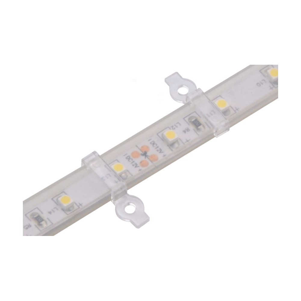 20 stk. klare monteringsklips til LED strip - 8mm, kompatible med IP65 strips