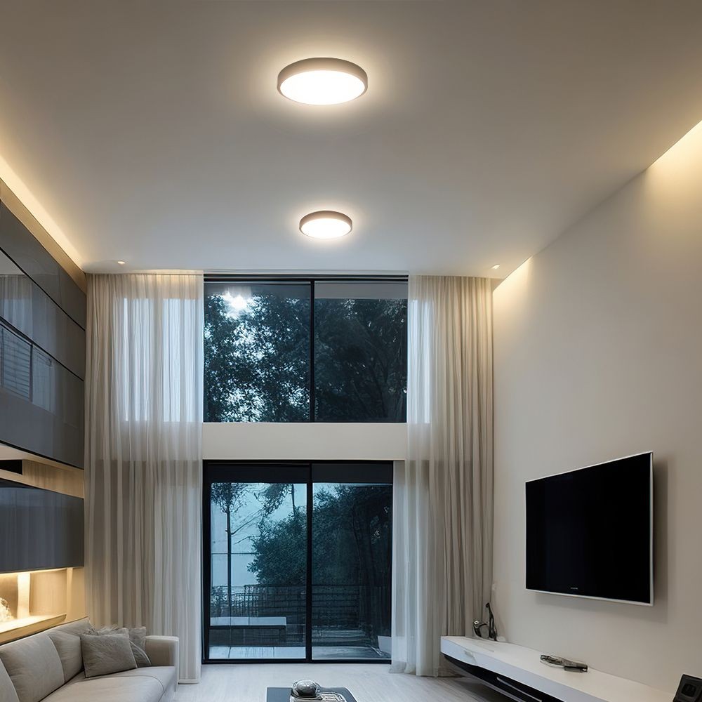 18W LED Dome Lys - 3000K, Rund, Sort Ramme, IP44, med Samsung Chip
