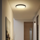 18W LED Dome Lys - 3000K, Rund, Sort Ramme, IP44, med Samsung Chip