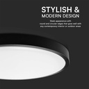 18W LED Dome Lys - 3000K, Rund, Sort Ramme, IP44, med Samsung Chip