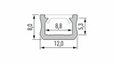 Alu. LED profil - Type X, Lakeret hvid (2,02m)