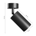 Squalla Variosa GU10 Væglampe - sort, rundt design, uden lyskilde, IP20, 230V