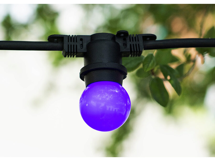 G45 LED pære - 240VAC 1W, E27 sokkel, Lilla (IP44)