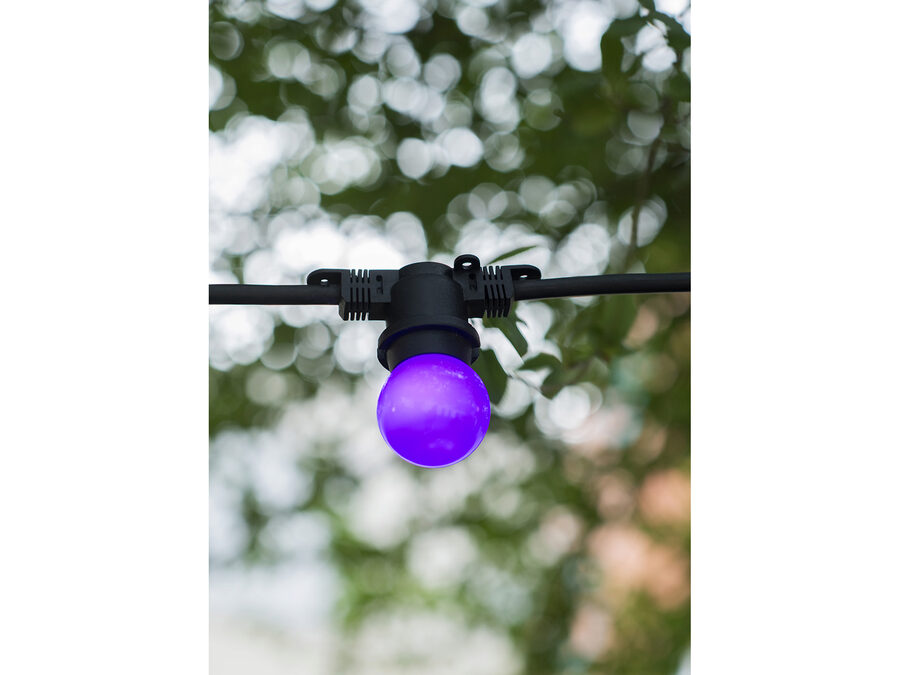 G45 LED pære - 240VAC 1W, E27 sokkel, Lilla (IP44)