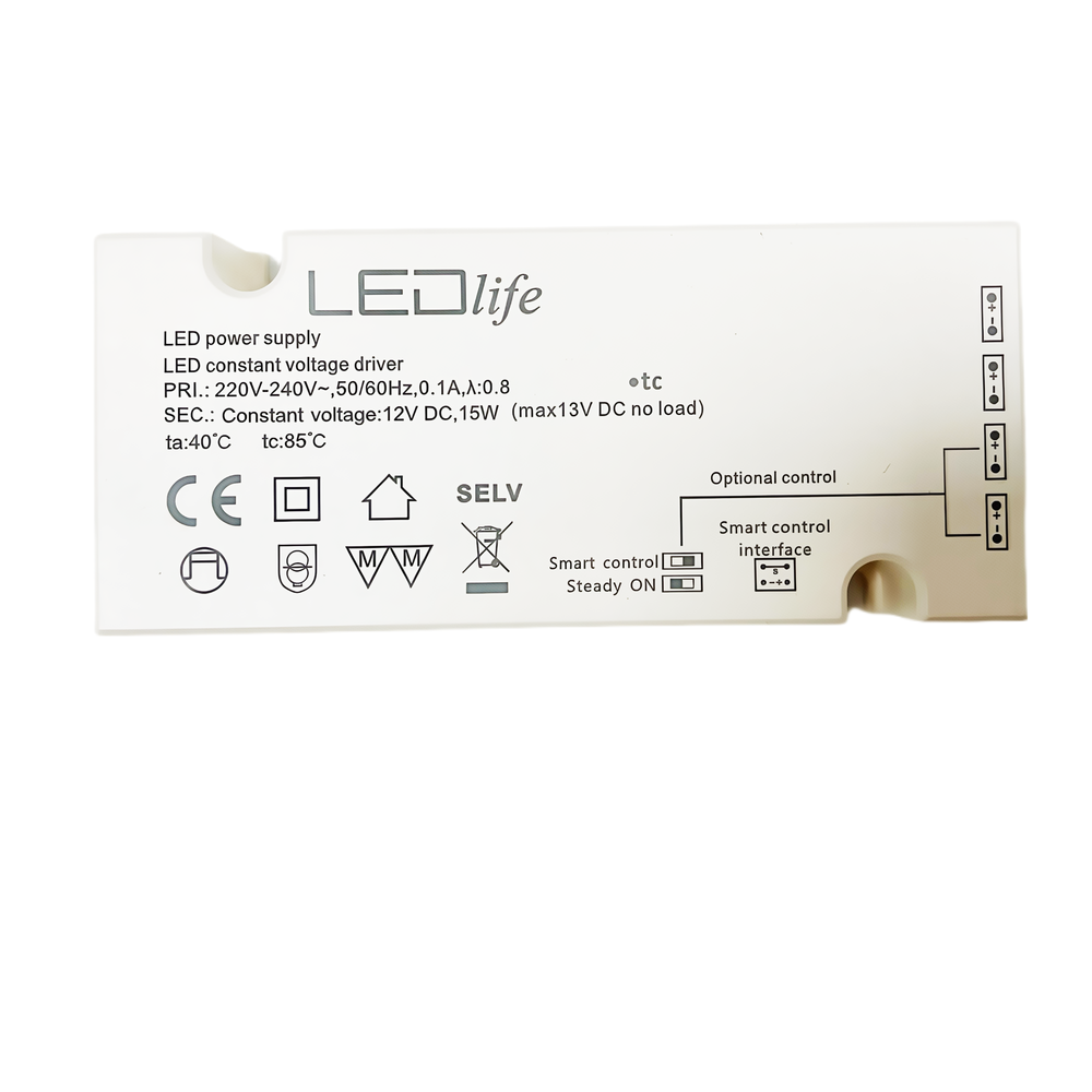 LEDlife Møbelspot Wifi strømforsyning 15W - Til Sono og Reco møbelspot, inkl. fjernbetjening