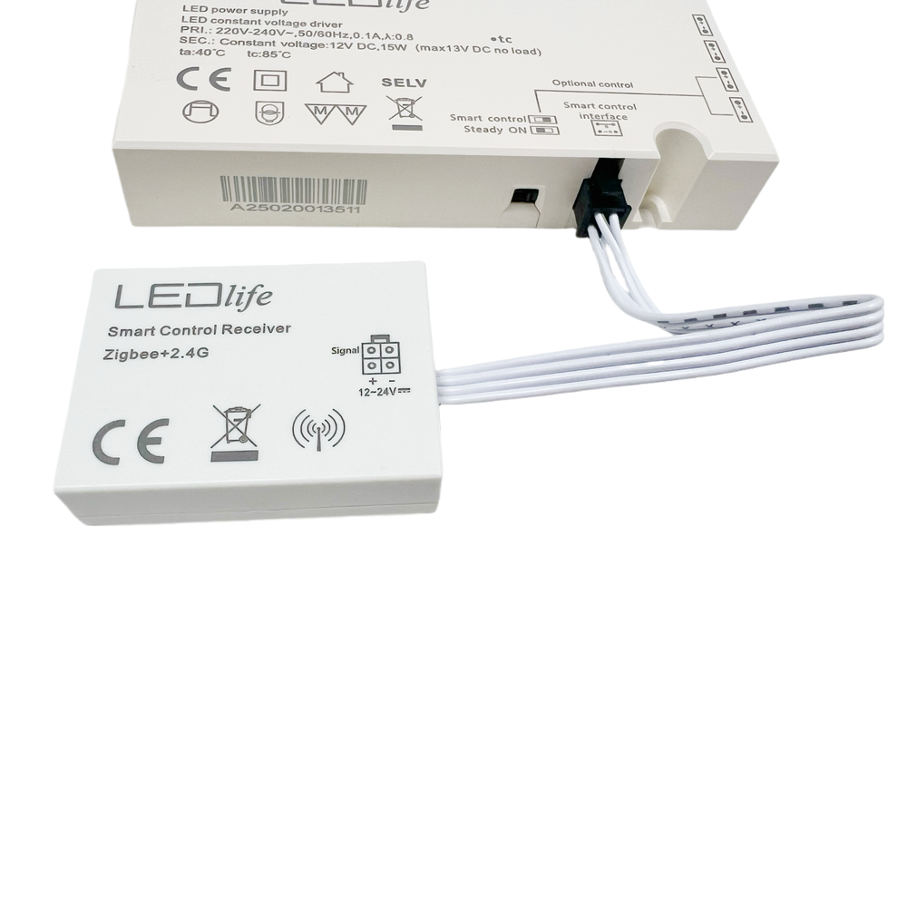 LEDlife Zigbee Møbelspot Strømforsyning 30W - Til Sono og Reco møbelspot, Hue kompatibel, RF, maks. 6 spot, inkl. fjernbetjening