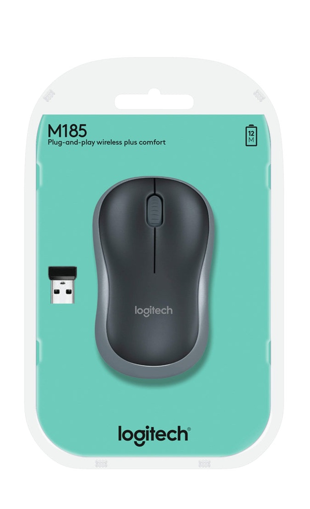 M185 trådløs optisk mus m. "nano" receiver, Sort/grå