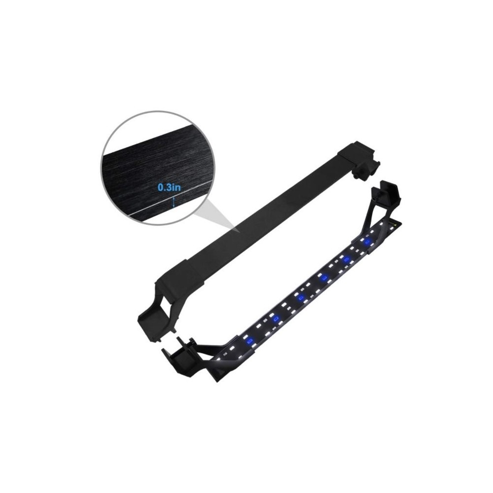 LED Akvariearmatur - Justerbar, Hvid/Blå, 20W, 73-93cm, 1600lm