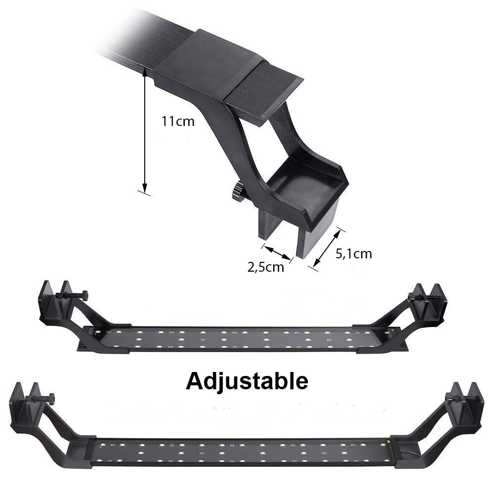 LED Akvariearmatur - Justerbar, Hvid/Blå, 20W, 73-93cm, 1600lm