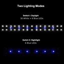 LED Akvariearmatur - Justerbar, Hvid/Blå, 20W, 73-93cm, 1600lm
