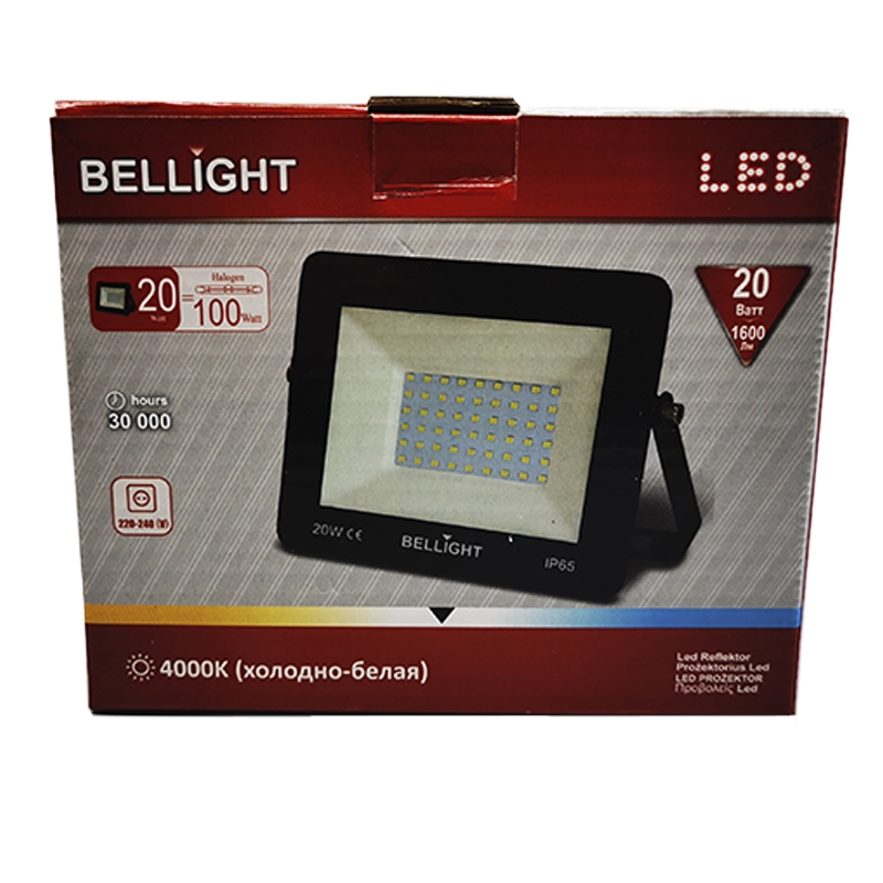 LED projektør 20W 1600 Lm 4000K