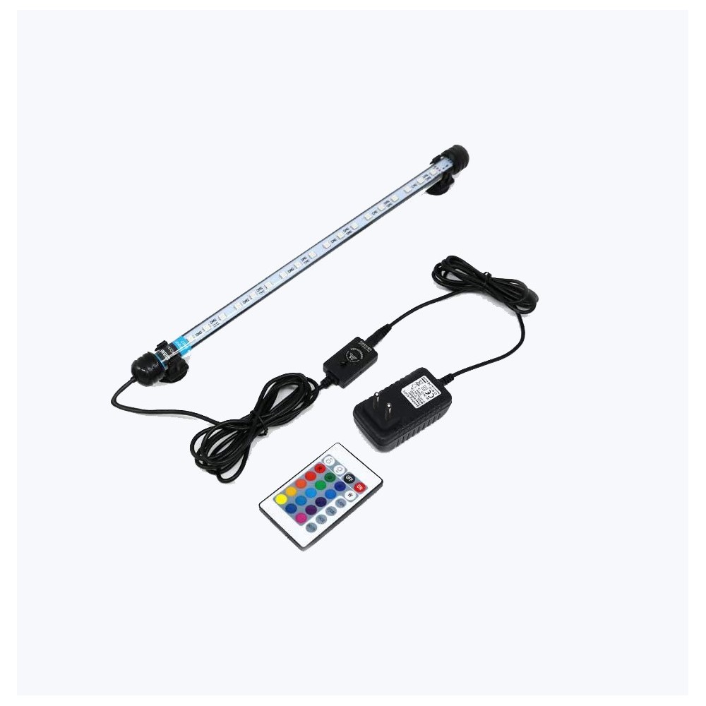 48 cm RGB akvarie armatur - 5W LED, sugekopmontering, IP67, memory funktion