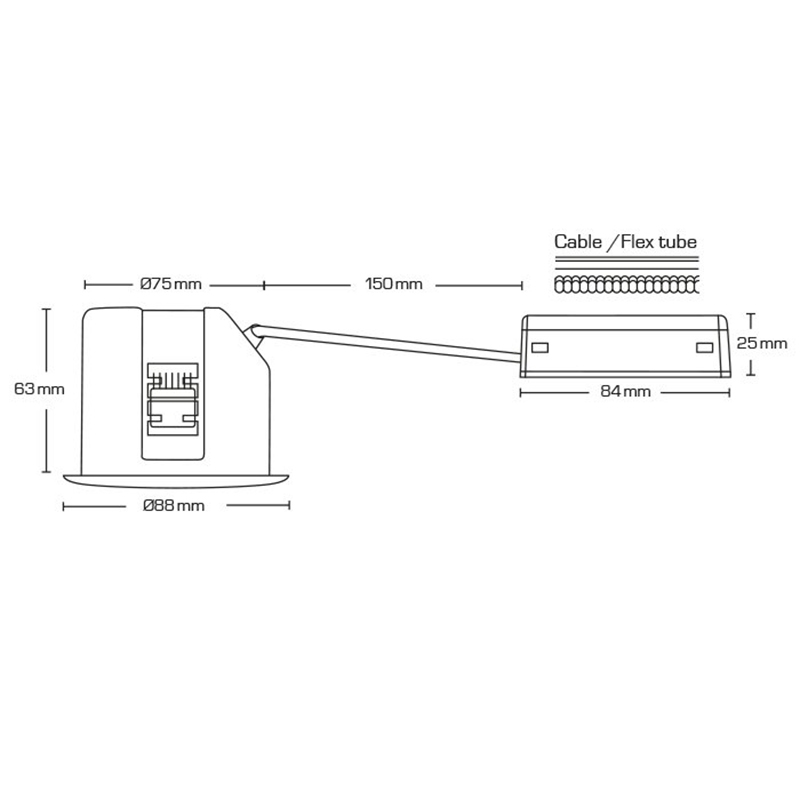 Cira Fixed 230V GU10 IP44 Mat Hvid Rund