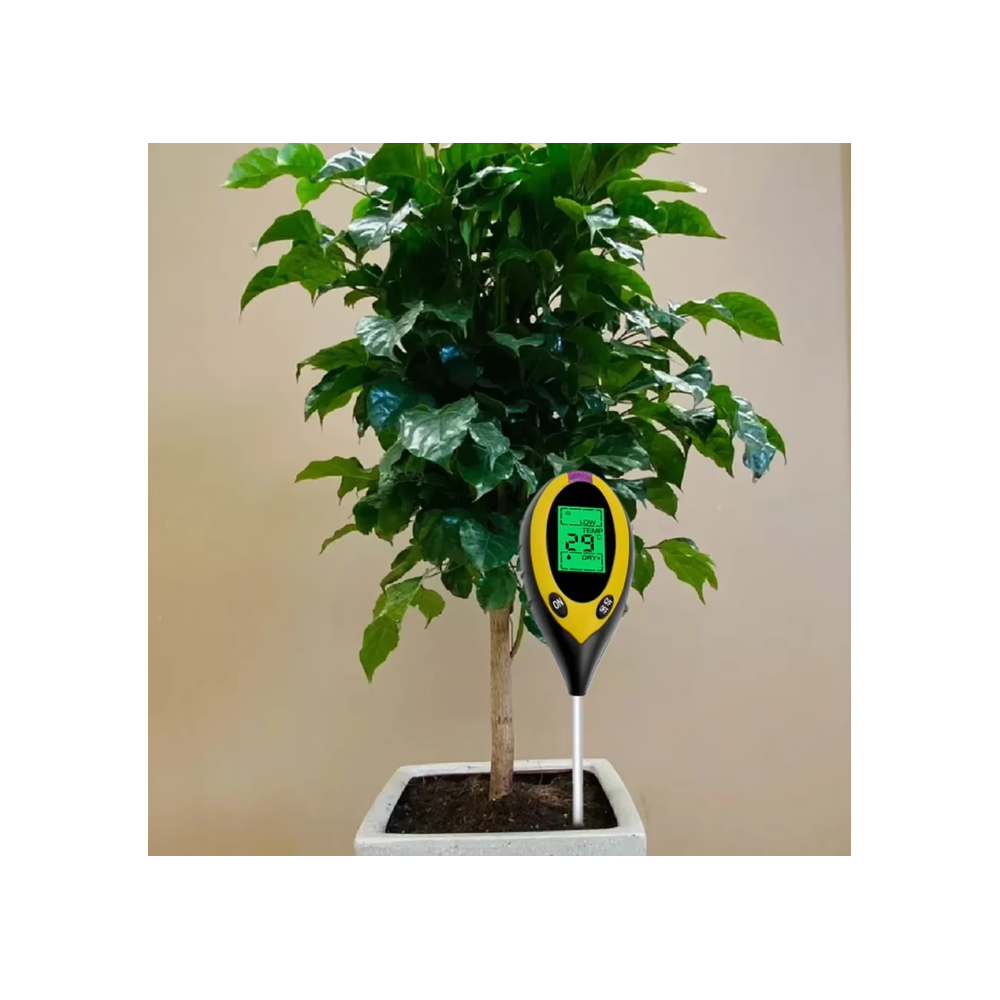 Multifunktionel måler til pH, fugt, temperatur og lys - Alt-i-en enhed til præcis måling og overvågning af vækstbetingelser.