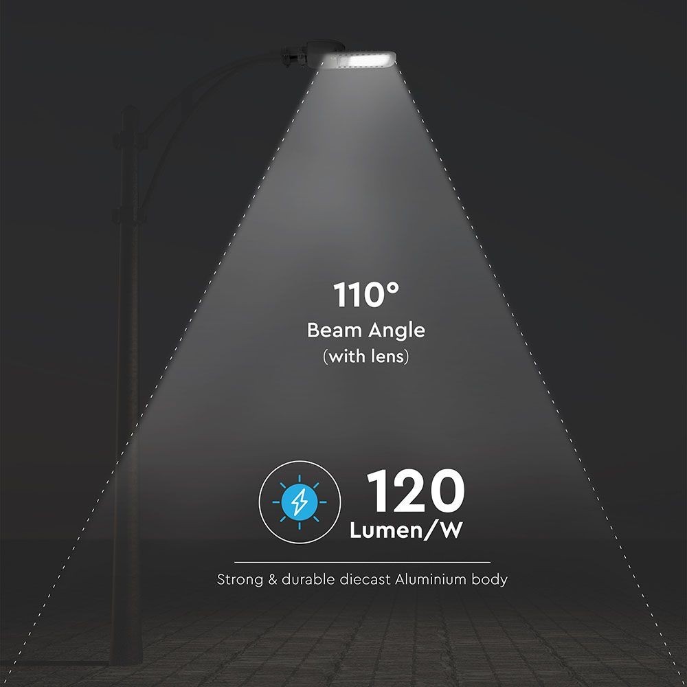 V-Tac 100W LED gadelampe - Samsung LED chip, Ø60mm, IP65, 135lm/w - 5 års producentgaranti