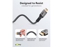 Ultra High Speed HDMI 2.1 Tekstilkabel - 2xHDMI han (1m)