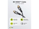 Ultra High Speed HDMI 2.1 Tekstilkabel - 2xHDMI han (1m)