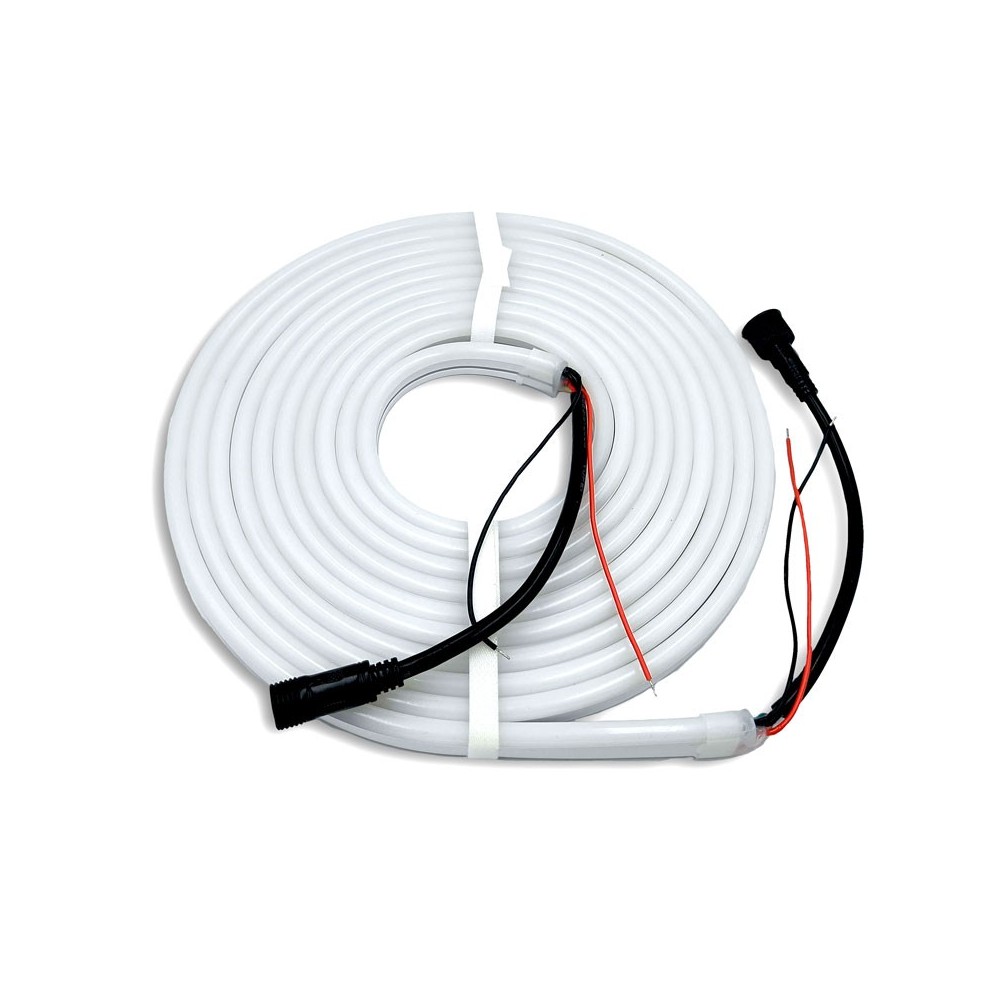 10m RGB+WW Neon fleksibel LED-stripe med 72 LED pr. meter, 24V, kan deles hver 10cm, 16W/m, IP65