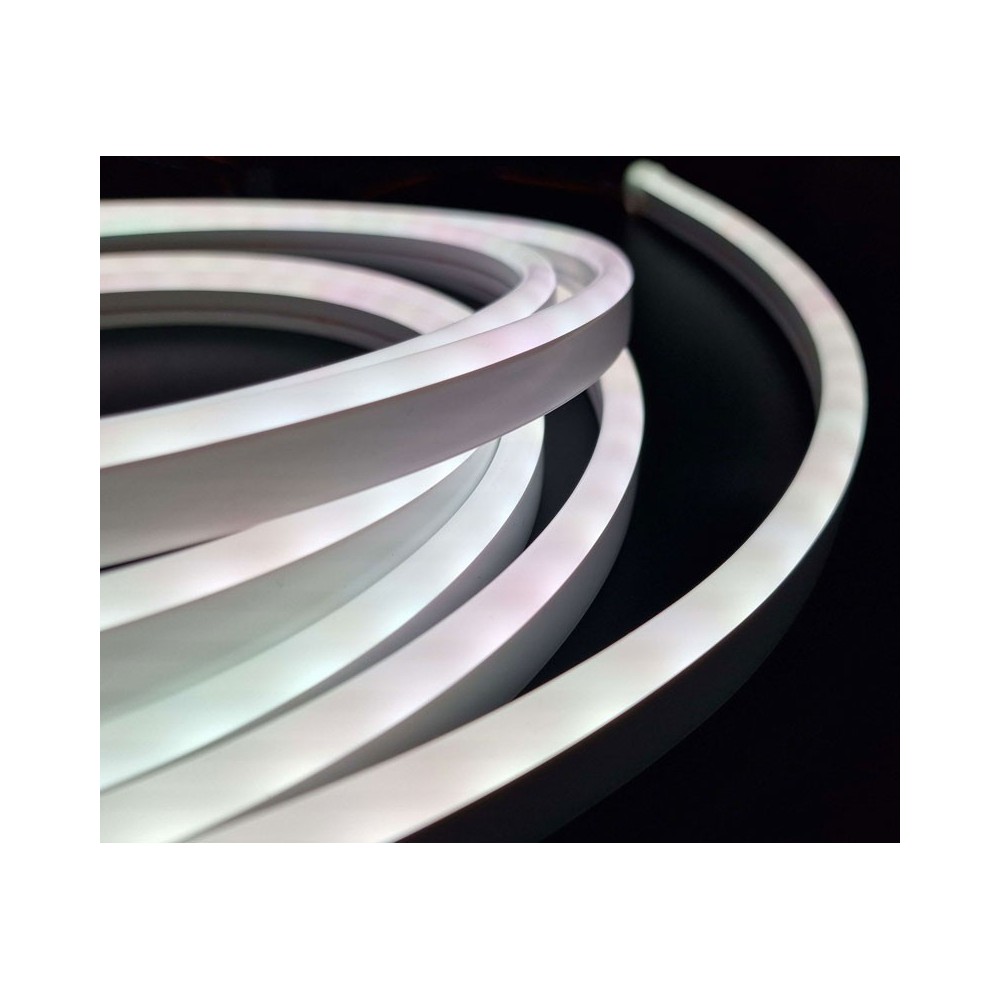 10m RGB+WW Neon fleksibel LED-stripe med 72 LED pr. meter, 24V, kan deles hver 10cm, 16W/m, IP65