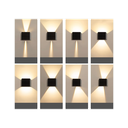 Sort solcelle sensor væglampe med justerbar spredning og skumringssensor - IP54, op/ned lysretning, 6W effekt