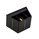 Sort solcelle sensor væglampe med justerbar spredning og skumringssensor - IP54, op/ned lysretning, 6W effekt