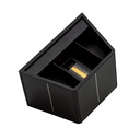 Sort solcelle sensor væglampe med justerbar spredning og skumringssensor - IP54, op/ned lysretning, 6W effekt