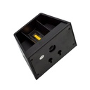 Sort solcelle sensor væglampe med justerbar spredning og skumringssensor - IP54, op/ned lysretning, 6W effekt