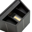 Sort solcelle sensor væglampe med justerbar spredning og skumringssensor - IP54, op/ned lysretning, 6W effekt