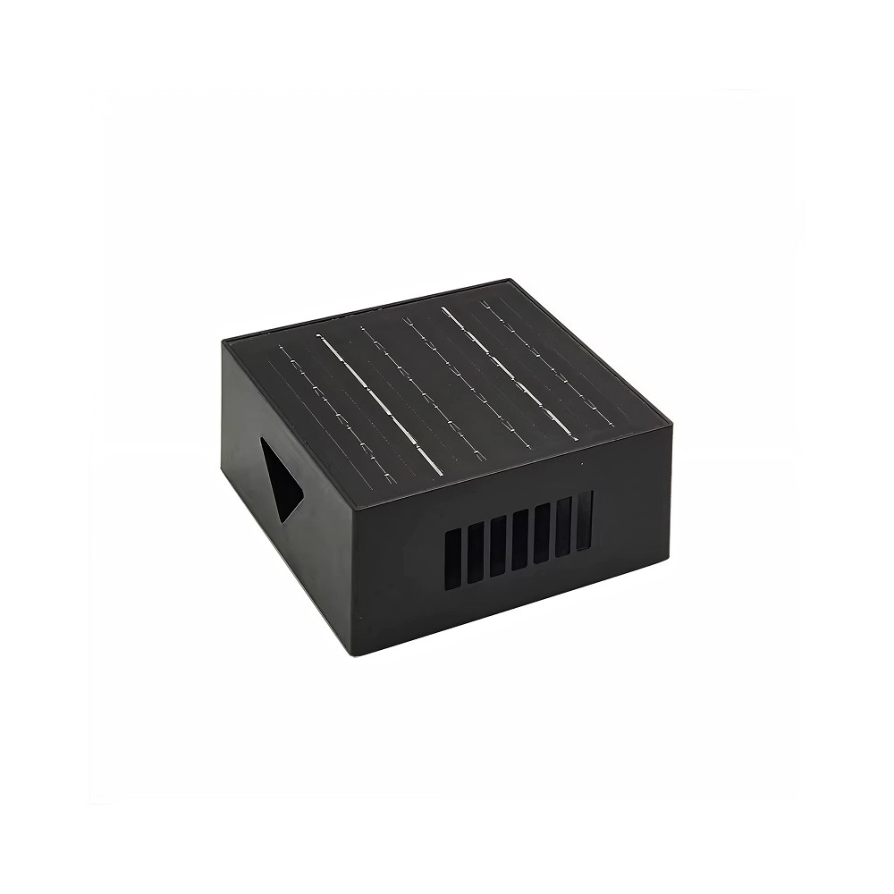 Solcelle sensor væglampe - Sort, roterbar, firkantet, skumringssensor, IP54, 3W, energibesparende