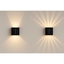 Solcelle sensor væglampe - Sort, roterbar, firkantet, skumringssensor, IP54, 3W, energibesparende