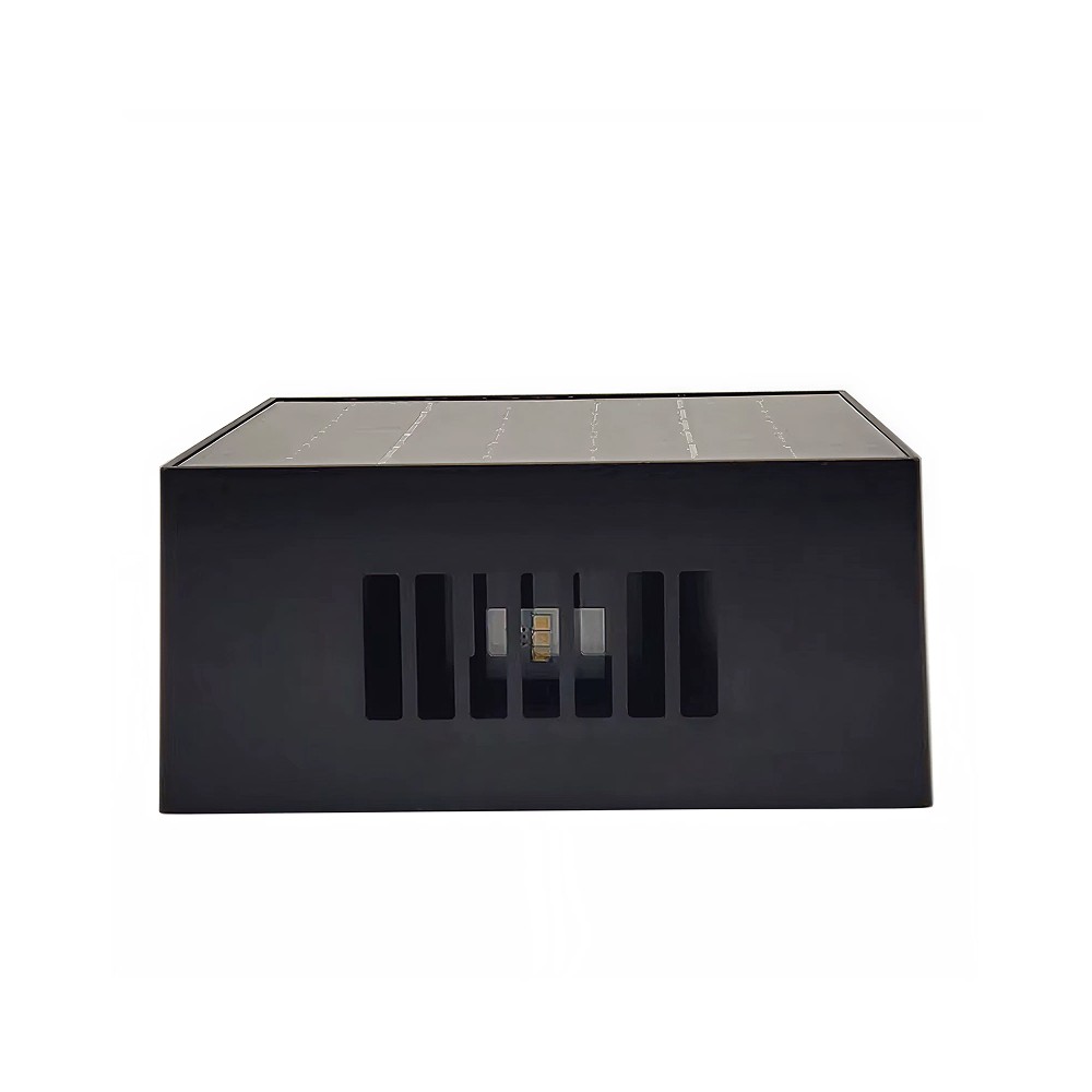 Solcelle sensor væglampe - Sort, roterbar, firkantet, skumringssensor, IP54, 3W, energibesparende