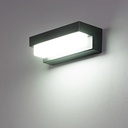 Solcelle sensor CCT væglampe - 3 lyskulører, sort, firkantet, skumringssensor, IP54, 2W