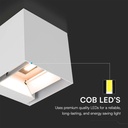 V-Tac 3W Solcelle væglampe LED - Hvid, sensor, IP65 - Effekt: 9W, 860lm, vejr- og vandtæt (IP65)