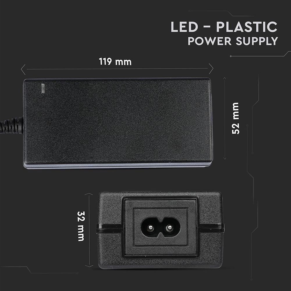 V-Tac 60W Strømforsyning til LED Strips - 24V DC, 2,5A, IP44 Vådrum