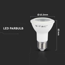 V-Tac 7W LED pære - Samsung chip, PAR20, E27, 495lm, RA80, 5 års garanti