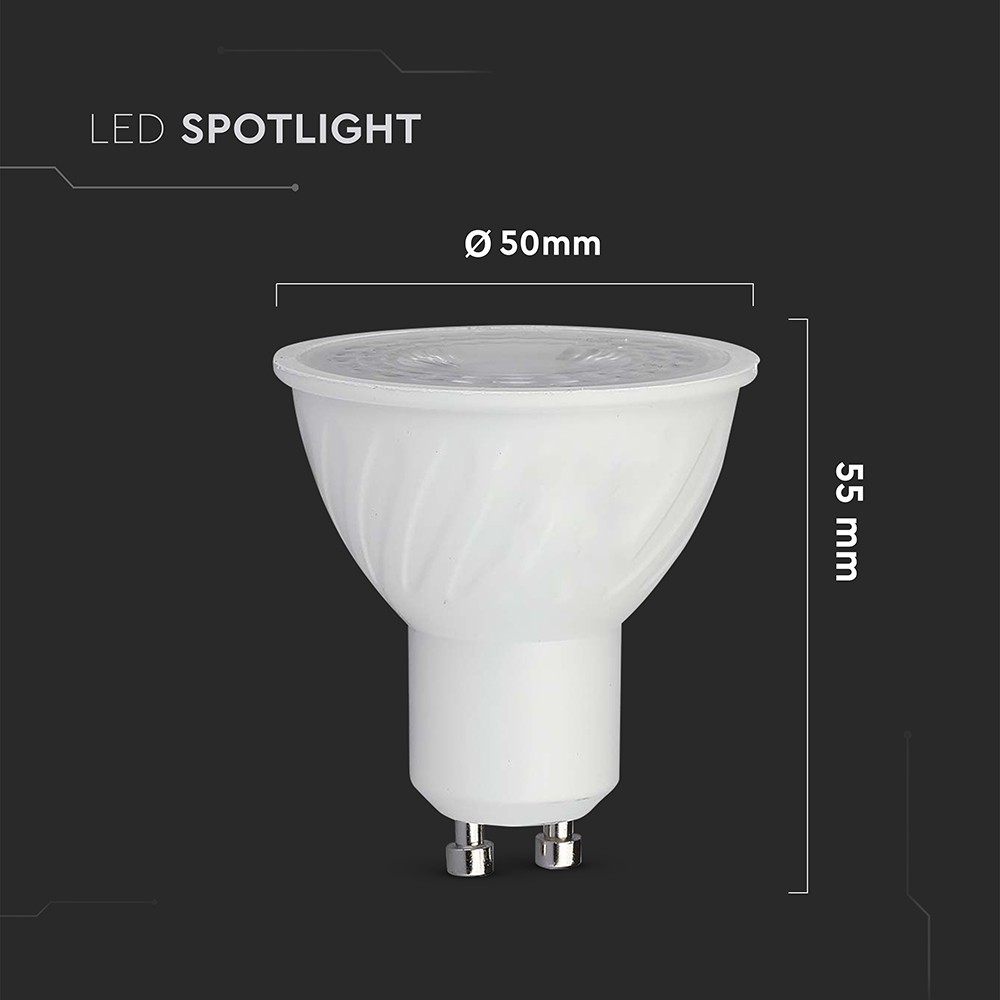 GU10 Spotlight 6W 3000K 110D - 445lm RA80 med fatning til spots
