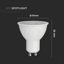 GU10 Spotlight 6W 3000K 110D - 445lm RA80 med fatning til spots