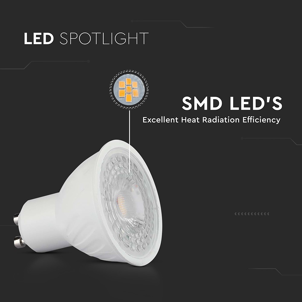 GU10 Spotlight 6W 3000K 110D - 445lm RA80 med fatning til spots