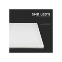 V-Tac 60x60 LED panel i hvid ramme - 36W, direkte montering