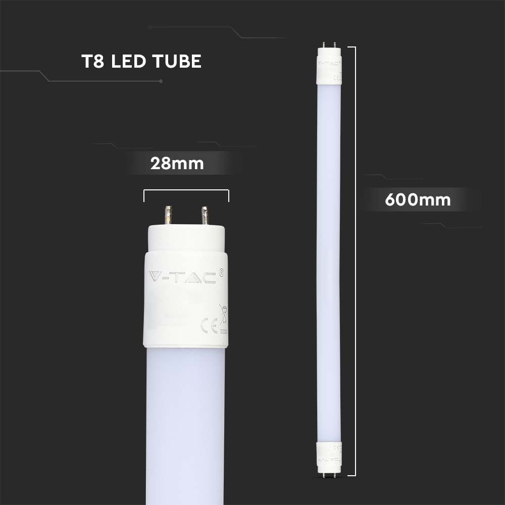 V-Tac T8-Samsung60 Pro LED-rør, 7,5W, 60 cm, 110LM/W, Samsung LED chip